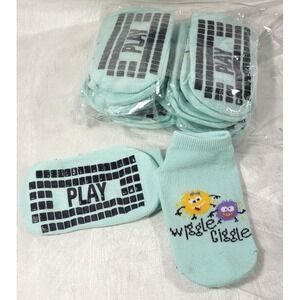 10 Pairs Youth Toddler Wiggle Giggle Non-Slip Trampoline Socks - Green
